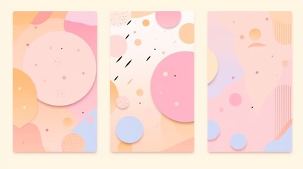set of  three frame  Modern Abstract Covers Set Featuring Colorful Geometric Backgrounds - Minimalist Design Vector Illustration