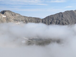 Lake through the clouds