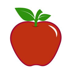 Apple fruit vector. Apples split in half. Healthy fruit Apple fruit on withe background.