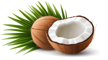 Tropical Delight: Whole and Halved Coconut design