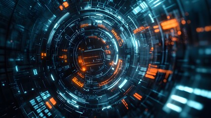 Obraz premium Abstract tech background. Futuristic technology interface. 