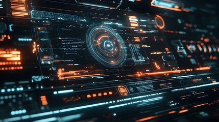 Obraz premium Abstract tech background. Futuristic technology interface. 