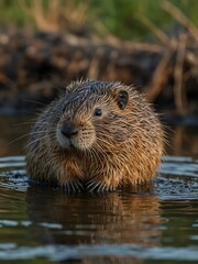 Nutria (Myocastor coypus) in its habitat.
