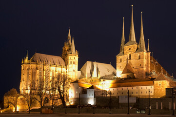 Erfurter Dom St. Marien und Kirche St. Severi, Erfurt,Thüringen, Deutschland