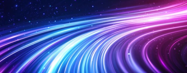 Obraz premium Abstract Purple and Blue Light Trails Background with Glowing Effect
