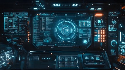 Obraz premium Abstract tech background. Futuristic technology interface. 