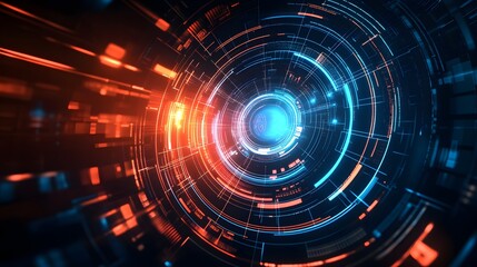 Obraz premium Abstract tech background. Futuristic technology interface. 