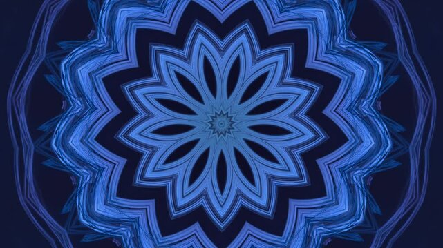 bl&uuml;tenf&ouml;rmige blaue symmetrische Form, Mandala, Blume, Muster, schwarz