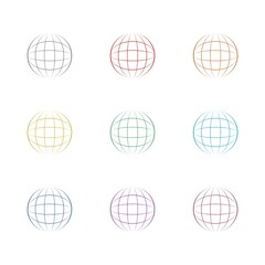 Earth globe planet icon. Web icon isolated on white background. Set icons colorful