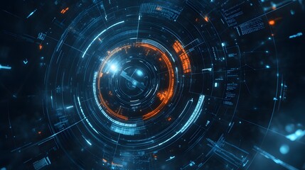 Fototapeta premium Abstract tech background. Futuristic technology interface. 