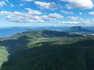 Naklejka premium 京都 舞鶴市の空山展望台 ドローン空撮