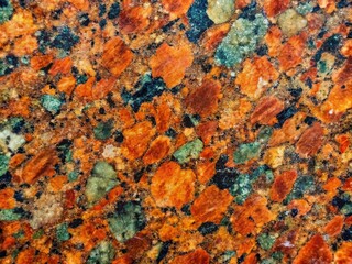 Close-Up Image of Natural Granite Textured Surface with Unique Patterns and Earthy Color Tones