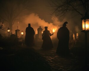 A haunted Halloween cemetery tour in a historic American city