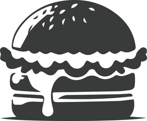 Burger Vector Silhouette Fast food Vector illustration_01