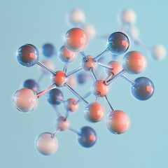 Obraz premium A realistic rendering of a molecular diagram, emphasizing its structure and components for educational use