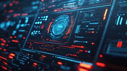 Obraz premium Abstract tech background. Futuristic technology interface. 