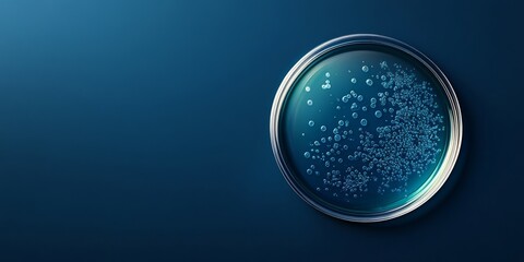 A sleek design of a petri dish filled with microbial cultures, showcasing its use in microbiology