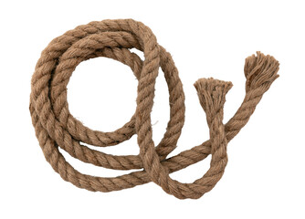 Jute. Twisted linen rope on a white background. Rope