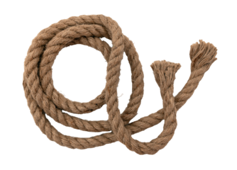 Jute. Twisted linen rope on a white background. Rope