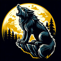 werewolf howling at the full moon