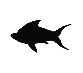 Obraz premium Fish Silhouette Vector Isolated On White Background