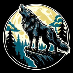 werewolf howling at the full moon