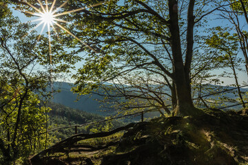 Widok z Zamku Chojnik na Karkonosze