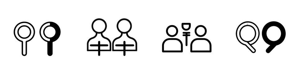 The gender equality outline icon is isolated on a white background in a flat modern illustration with pixel perfection. 64 x 64 pixels.