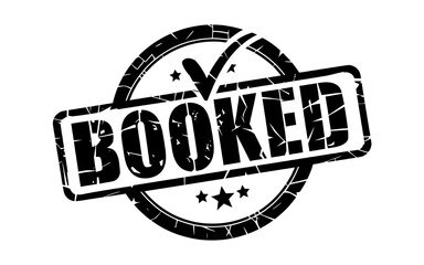 Vector Illustration of a Vintage 'Booked' Stamp for Reservations