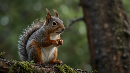Squirrel in its environment.