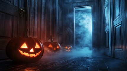 Eerie Halloween-themed escape room in an American town creepy puzzles hidden among glowing pumpkins