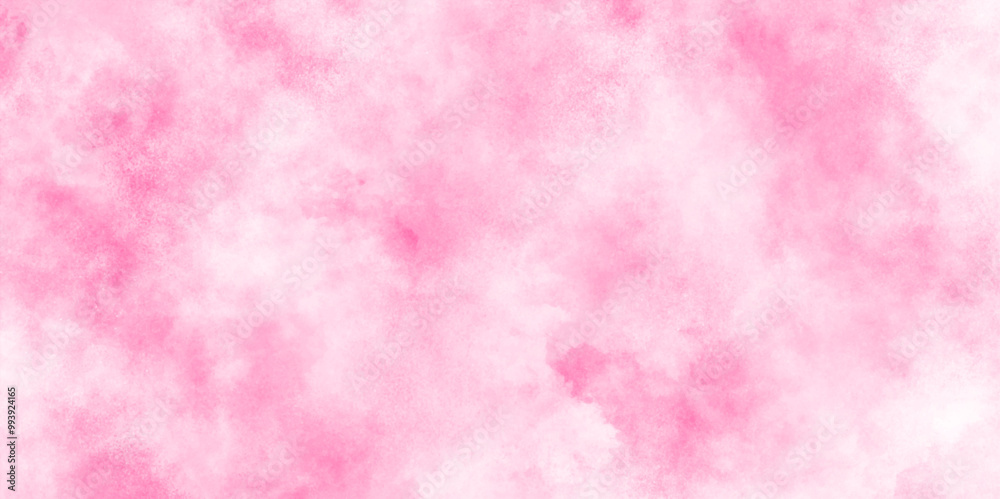 Wall mural smooth and bright abstract brush stroke acrylic watercolor background, soft pink clouds texture with