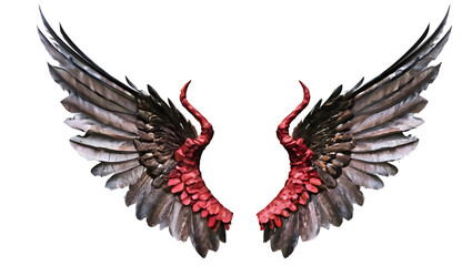 Obraz premium Eagle wings Isolated on a white transparent background 