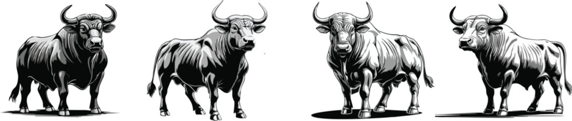 set of cow vector illustration logo design 