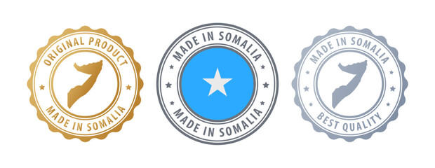 Somalia - set of stamps with map and flag. Best quality. Original product. Vector illustration