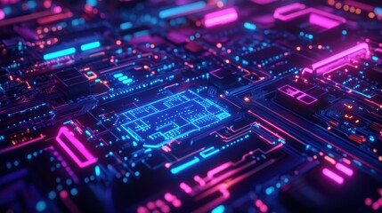 Obraz premium The Vibrant Circuit Board Design