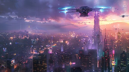 Obraz premium Exploring the Futuristic Urban Landscape