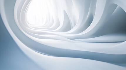 Obraz premium 3d render abstract background with folded textile white cloth macro fashion wallpaper wavy layers 