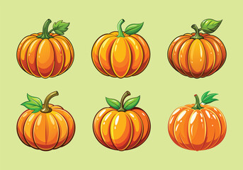 pumpkin vector art illustration bundle, pumpkins vector