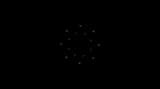 Glowing circle blast, 4k alpha channel video, circle electric spark effect loop animation.