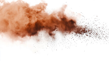 sand particles explosion on black background
