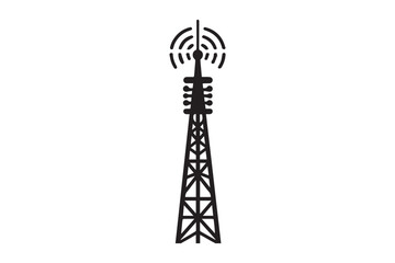 communication tower vector elements silhouette isolated in white background