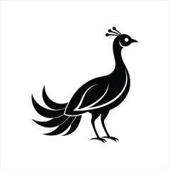 Peacock silhouette vector illustration. isolated on white background