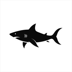 Obraz premium Shark silhouette vector illustration. isolated on white background
