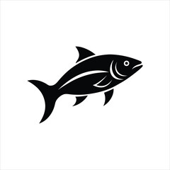 Salmon fish silhouette vector illustration. isolated on white background