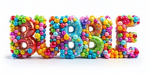 Colorful And Sign in Bubble Letters for Creative Designs and Graphic Projects on White Background