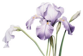 Obraz premium PNG Botanical illustration iris flower blossom petal.