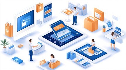 Obraz premium Secure Online Shopping with Secure Payment System.