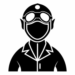 Pilot Black Vector silhouette