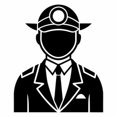 Pilot Black Vector silhouette